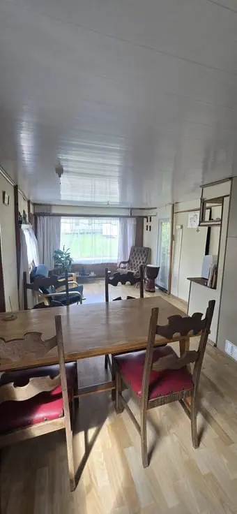 Residential caravan with land and pond view